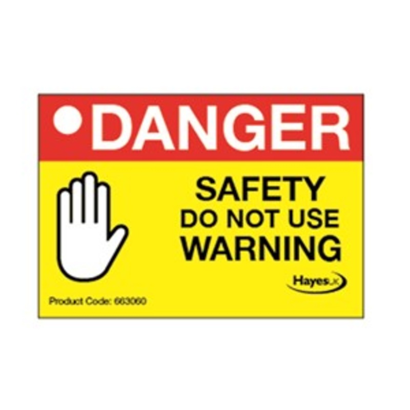 663060 Arctic Hayes  DANGER Warning Do Not Use Label 10 pack