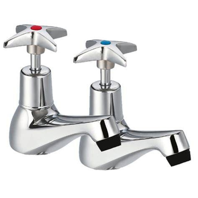 298621CP-Pro X Top Bath Pillar Taps (Pair)