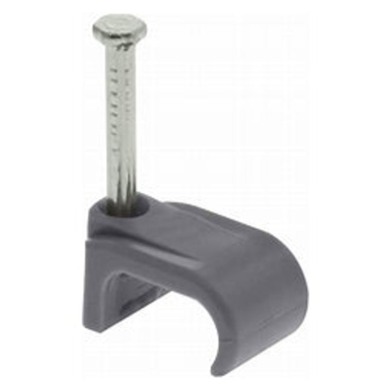 Grey Cable clips – flat 6mm 100 pack