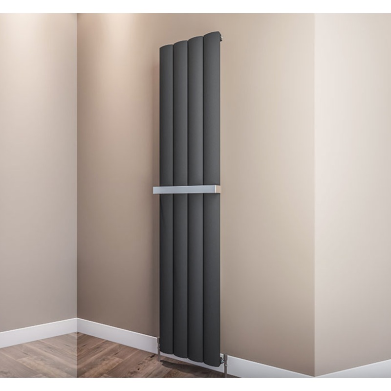 Azar Textured Black Designer Radiator 375 x 1800mm
