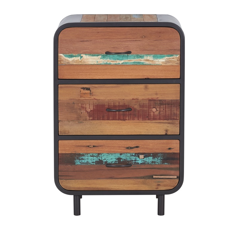 YAKOB Retro Recycled 3 Drawer Chest