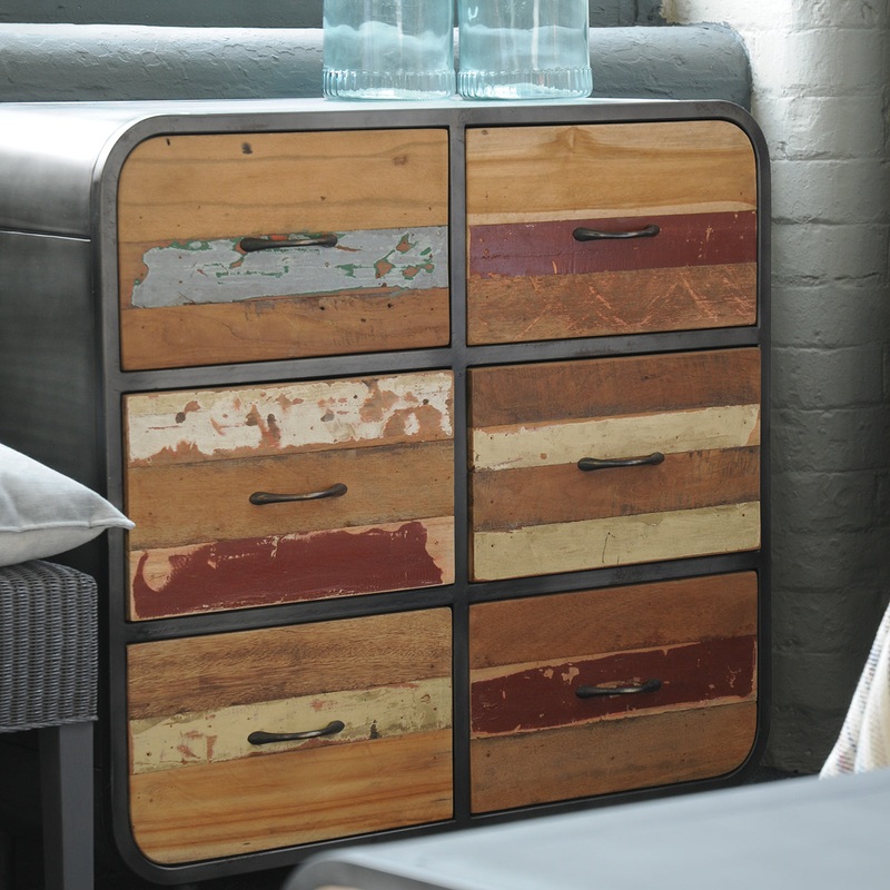 YAKOB Retro Recycled 6 Drawer Chest