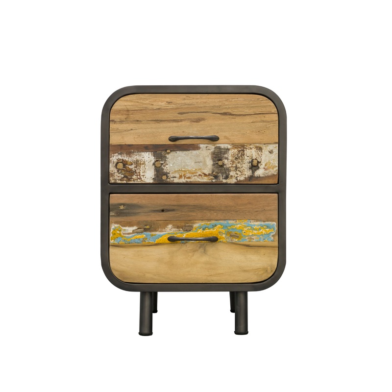 YAKOB Retro Recycled Bedside Table