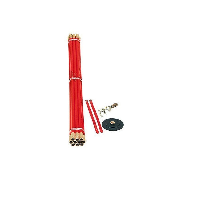 Rothenberger 130080 Drain rods (set of 10) C/W 4 plunger, worm screw & strapas