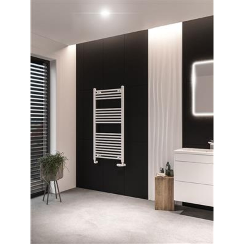 Wingrave Matt White Straight Towel Radiator 1200 x 600mm