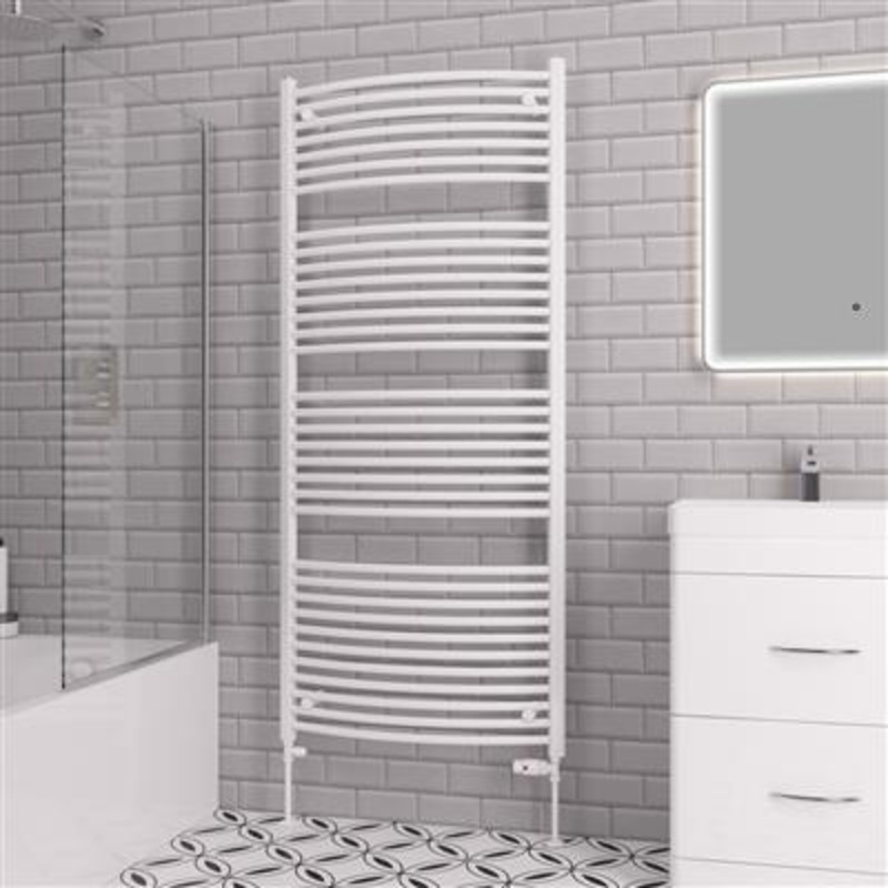 Biava Gloss White Curved Multi-Towel Rail 1720 x 600mm
