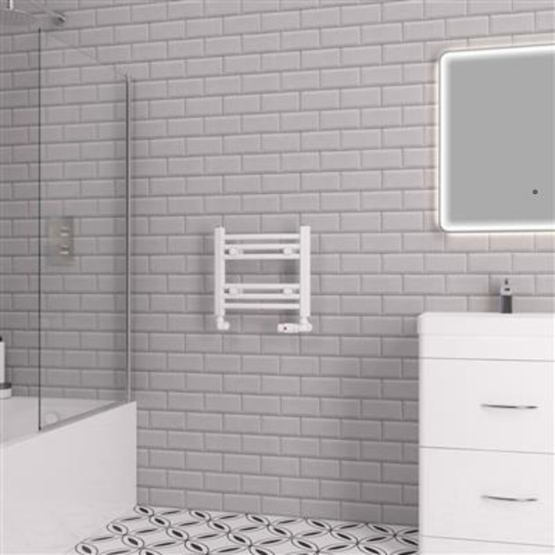 Biava Gloss White Curved Multi-Towel Rail 360 x 400mm