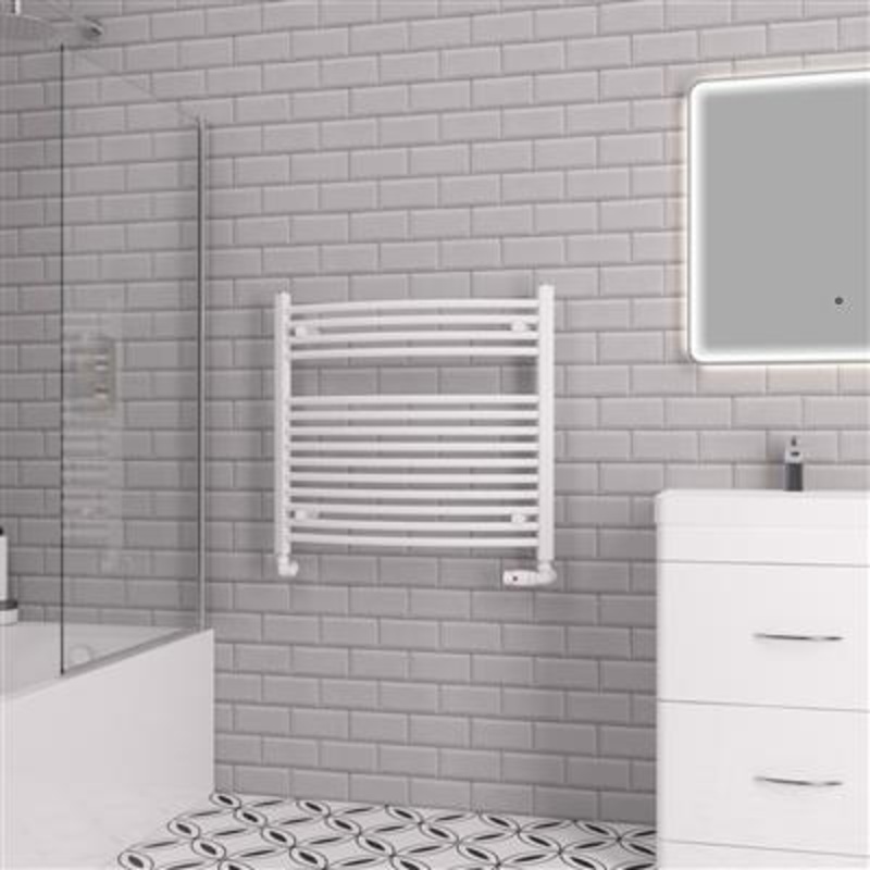 Biava Gloss White Curved Multi-Towel Rail 688 x 600mm