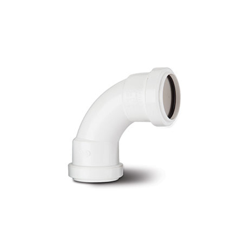 Polypipe Waste Push Fit 40mm 91.25 Swept Bend White WF92