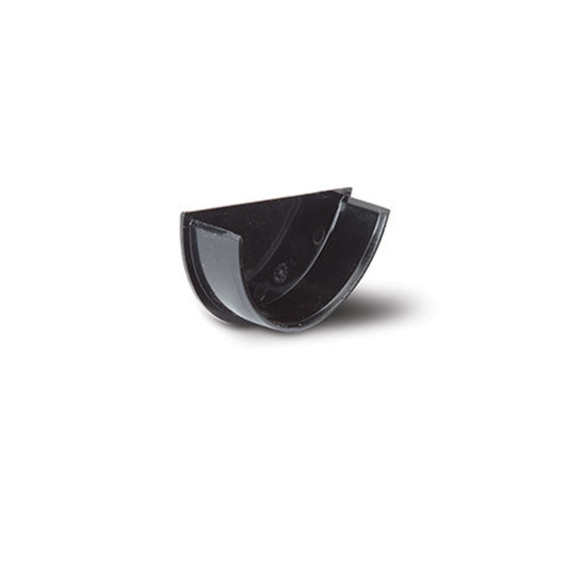 Polypipe Half Round 112mm Internal Stop End Black RW108-B