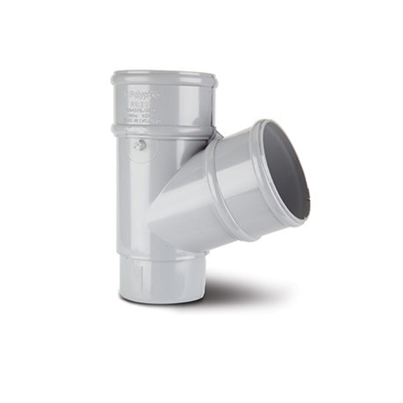 Polypipe Round 68mm Downpipe 112.5 Branch Grey RW129