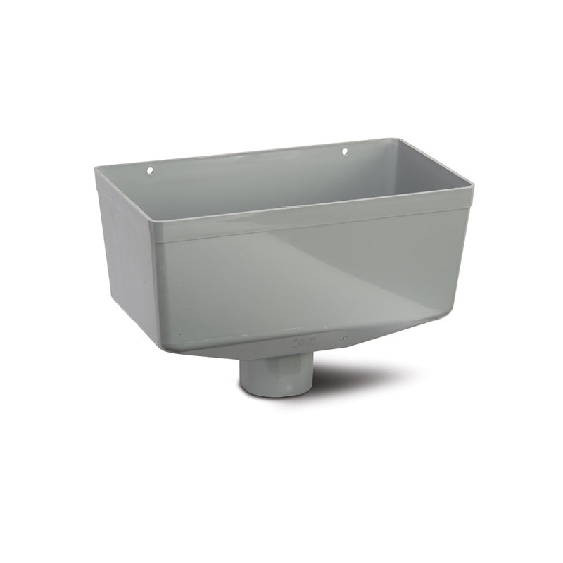 Polypipe Round 68mm Downpipe Medium Hopper Grey RW140