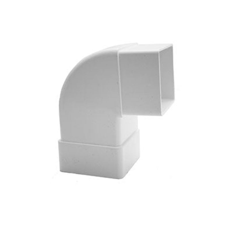 Polypipe Square 65mm 90 Downpipe Bend White RW232-W