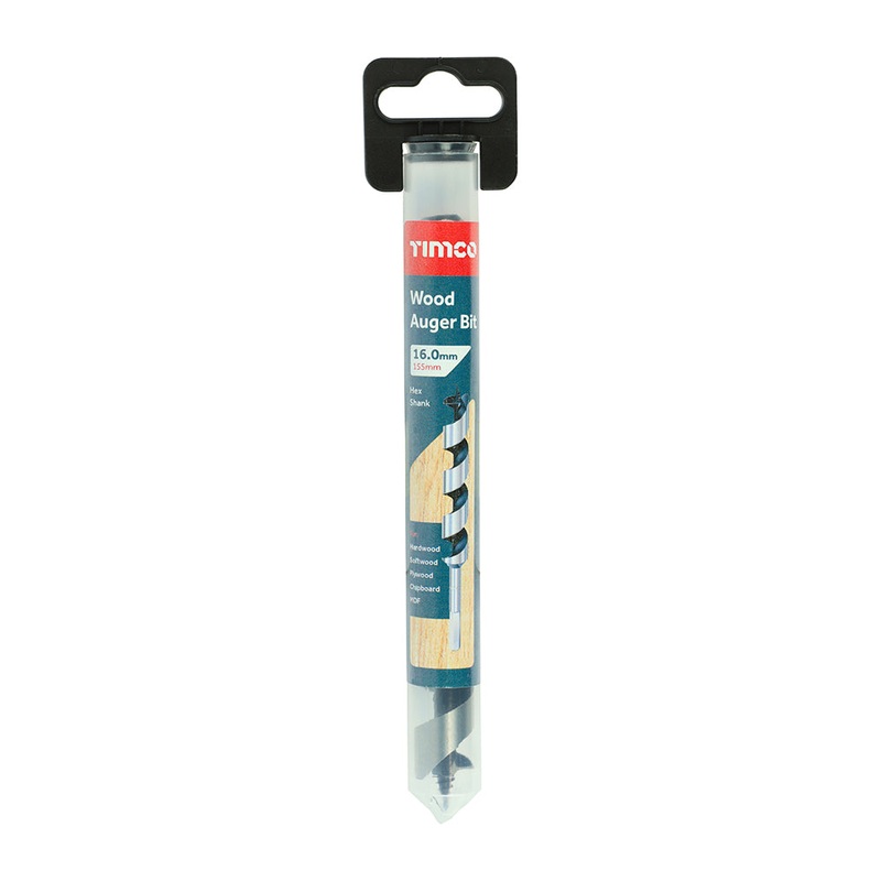 Timco Wood Auger Bit – Hex Shank 16.0 x 155