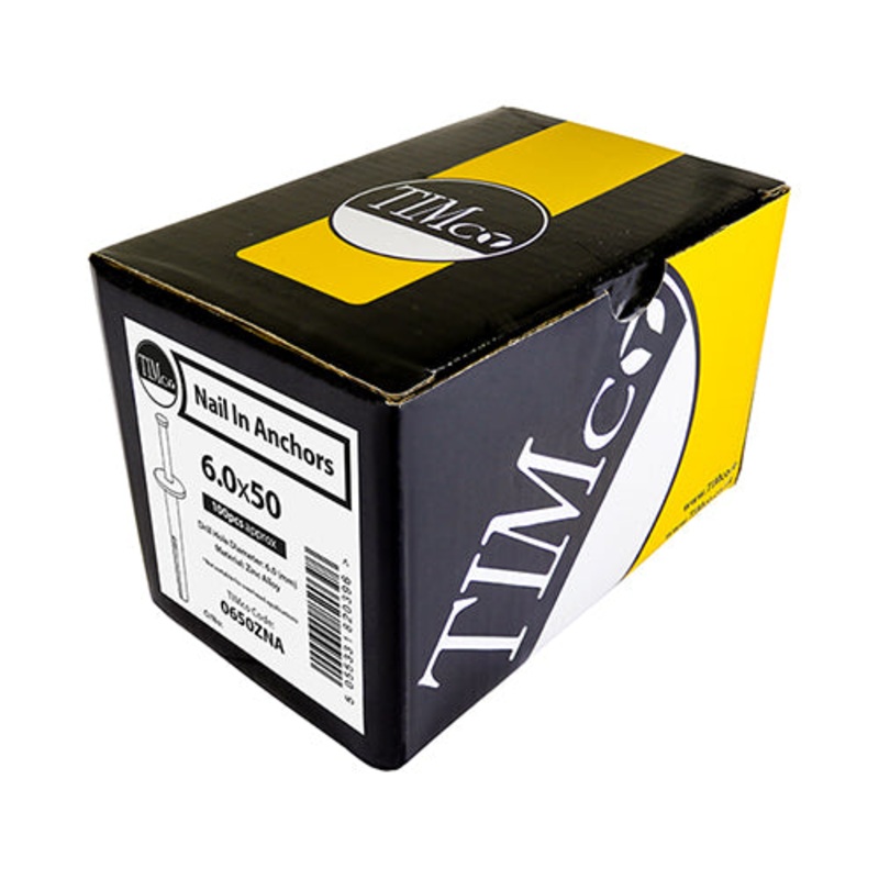Timco Zamac Nail In Anchors – Zinc 6.0 x 30 – 100 Pieces