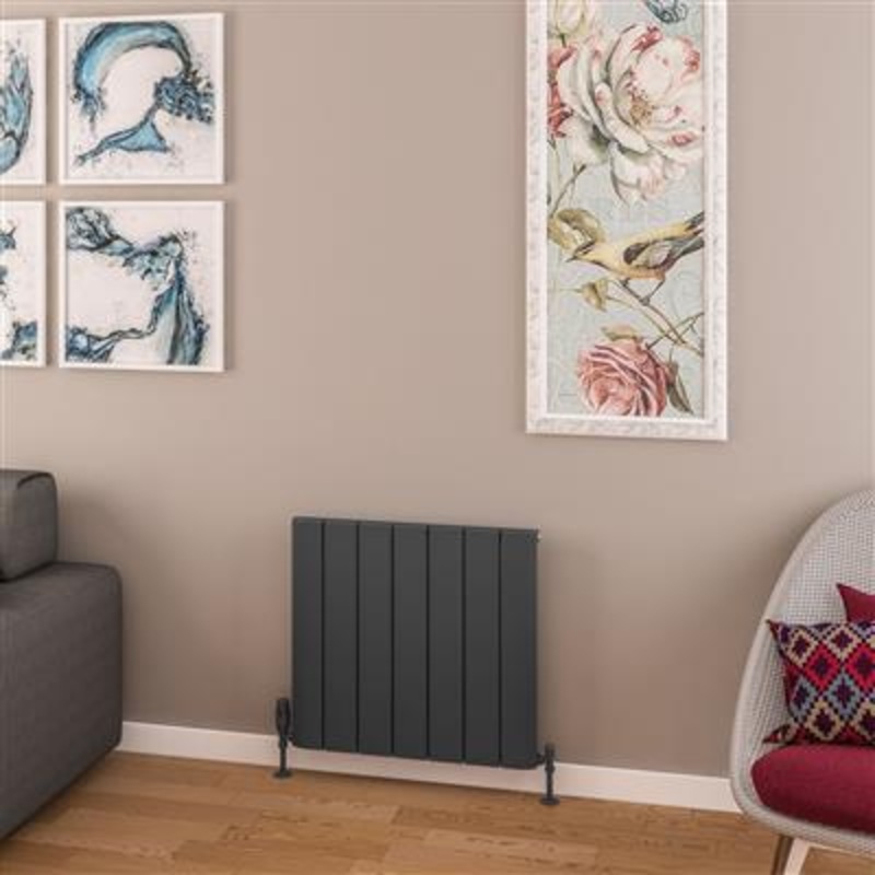 Withington Matt Anthracite Horizontal Aluminium Radiator 600 x 470mm