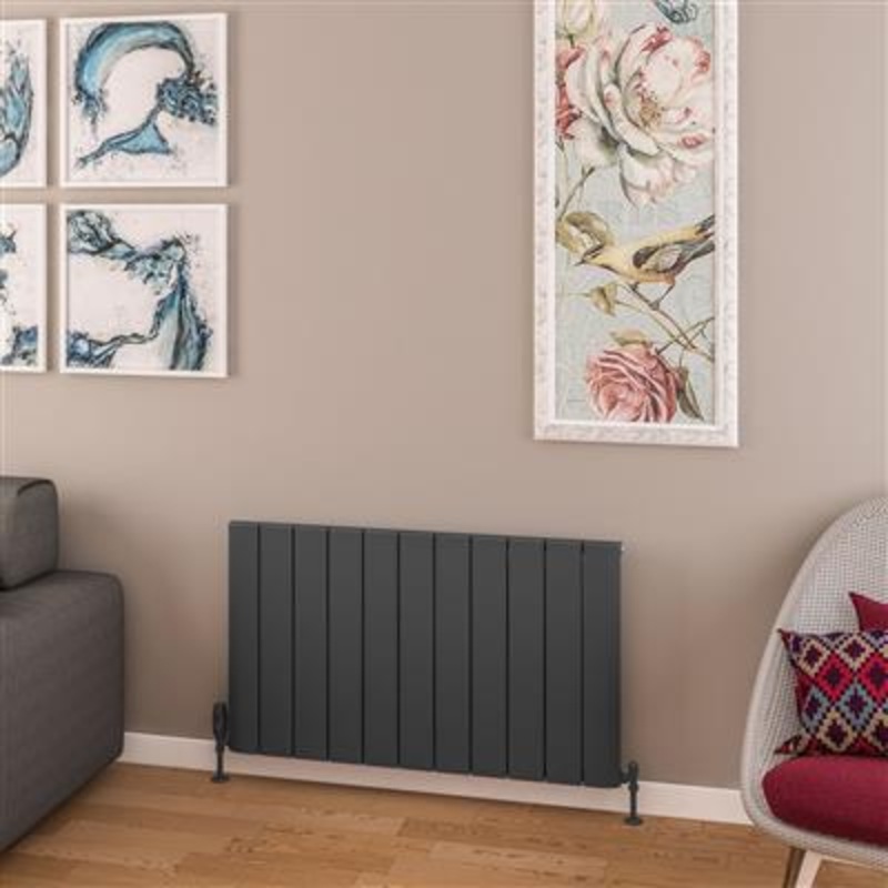 Withington Matt Anthracite Horizontal Aluminium Radiator 600 x 850mm