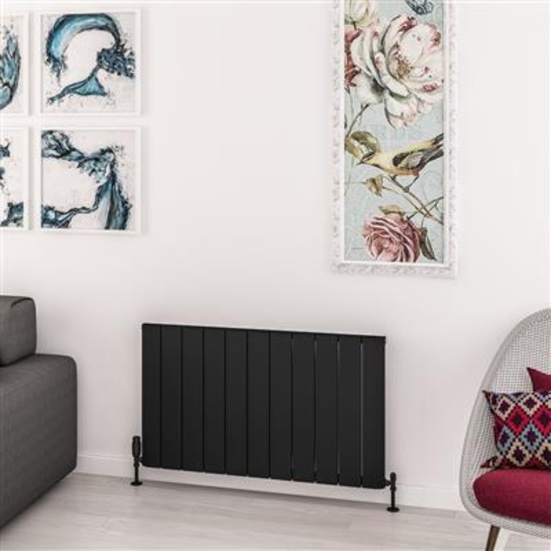 Withington Matt Black Horizontal Aluminium Radiator 600 x 850mm