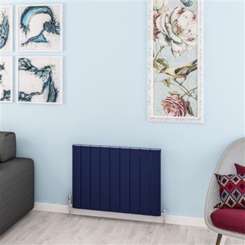Withington Matt Cobalt Blue Horizontal Aluminium Radiator 600 x 850mm