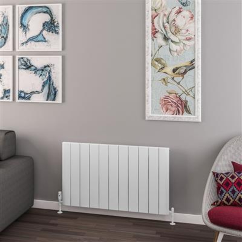 Withington Matt White Horizontal Aluminium Radiator 600 x 1040mm