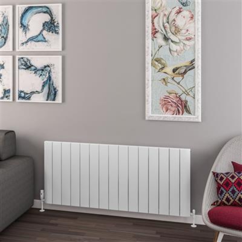 Withington Matt White Horizontal Aluminium Radiator 600 x 1230mm