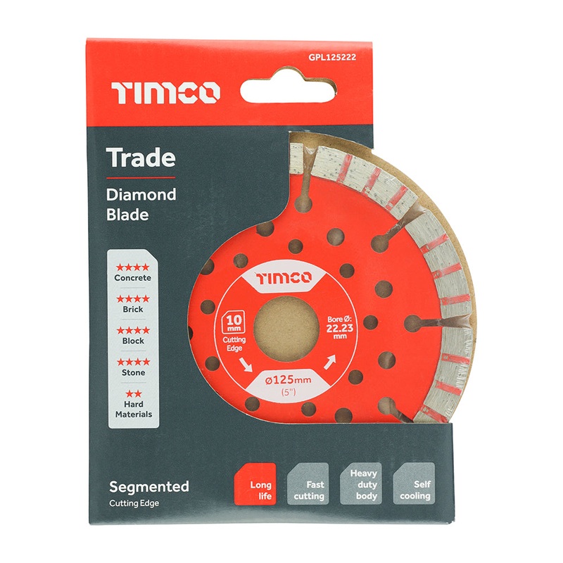 Timco Trade Diamond Blade – Segmented 125 x 22.2