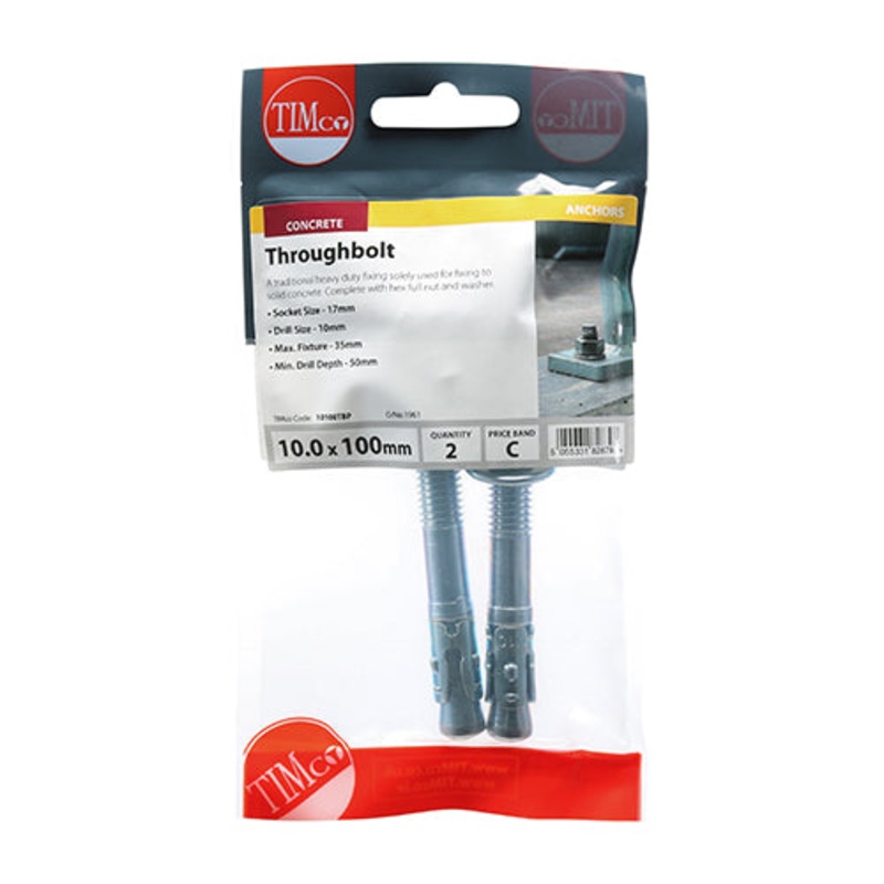 Timco Throughbolts – Zinc M10 x 100