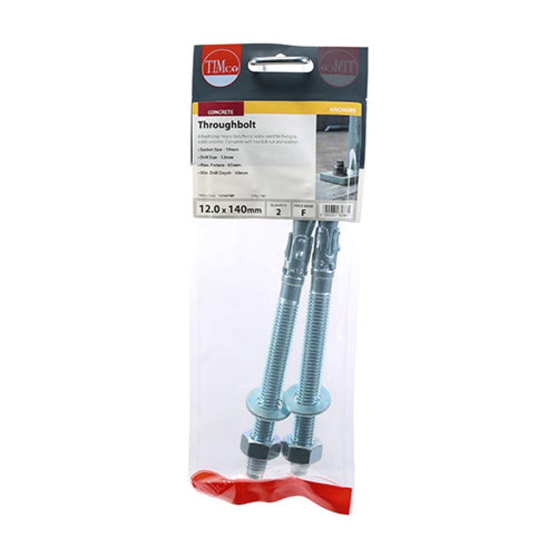 Timco Throughbolts – Zinc M12 x 140