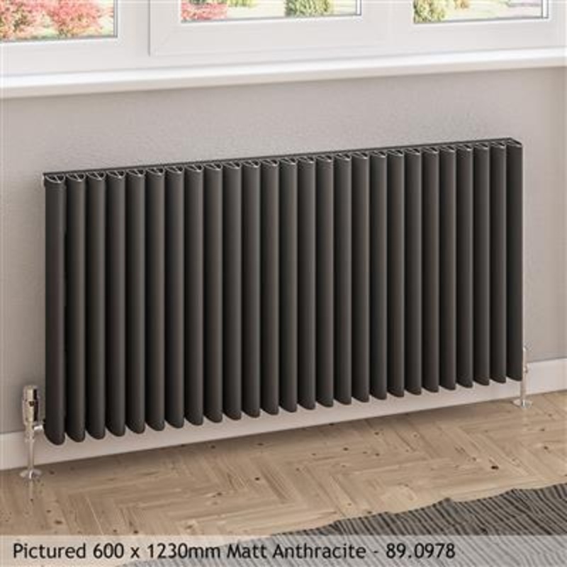 Witney Matt Anthracite Horizontal Aluminium Radiator 600 x 470mm