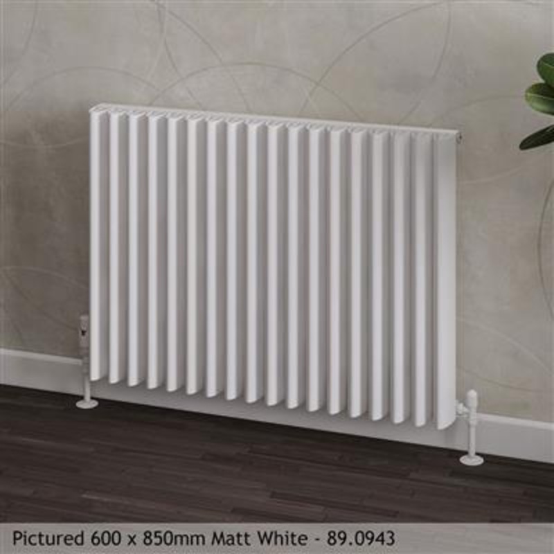 Witney Matt White Horizontal Aluminium Radiator 600 x 1230mm