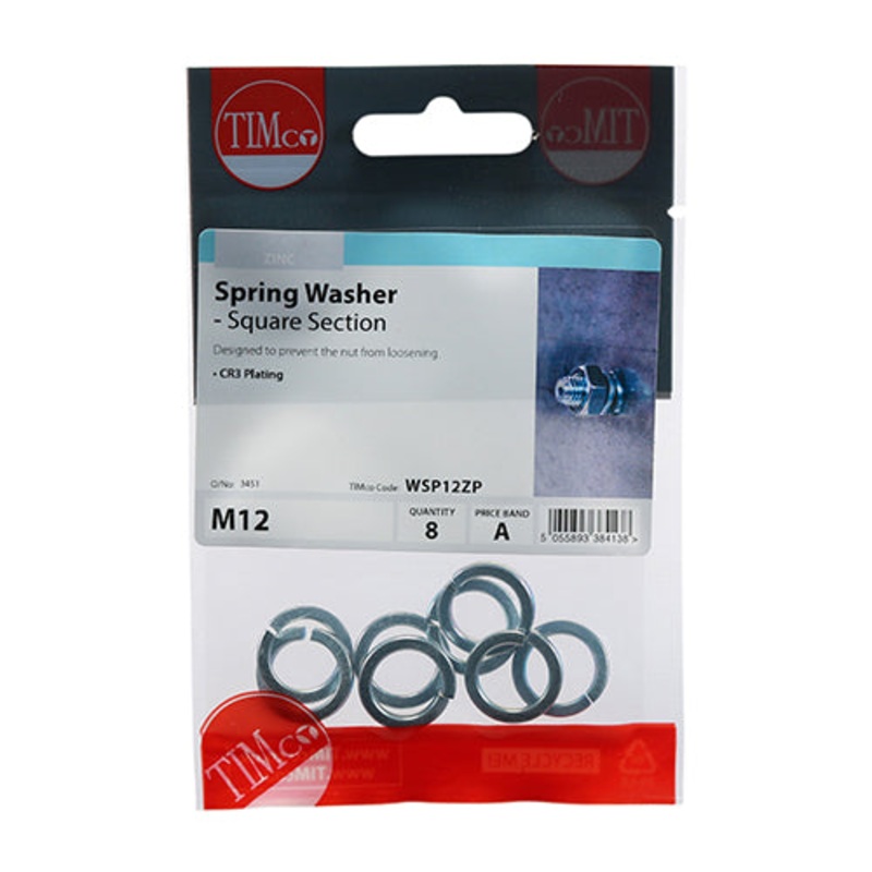 Timco Spring Washers – Zinc M12 – 8 Pieces