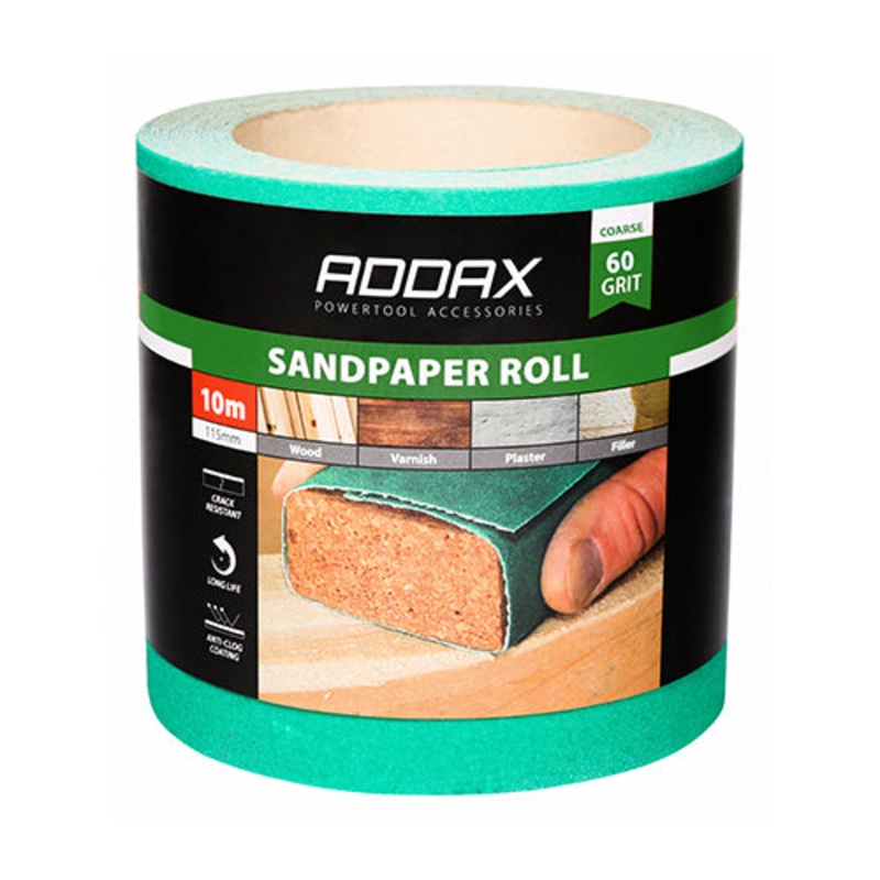 Timco Sandpaper Roll – 60 Grit – Green 115mm x 10m
