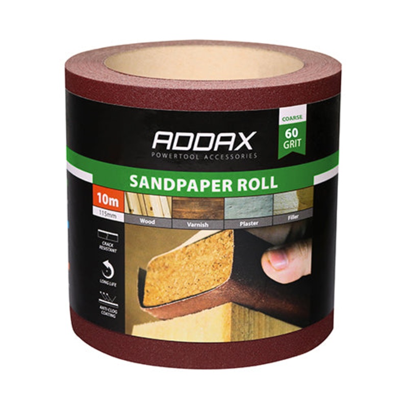 Timco Sandpaper Roll – 60 Grit – Red 115mm x 10m