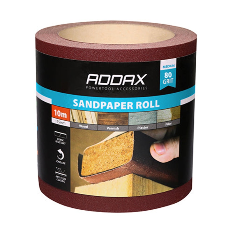 Timco Sandpaper Roll – 80 Grit – Red 115mm x 10m