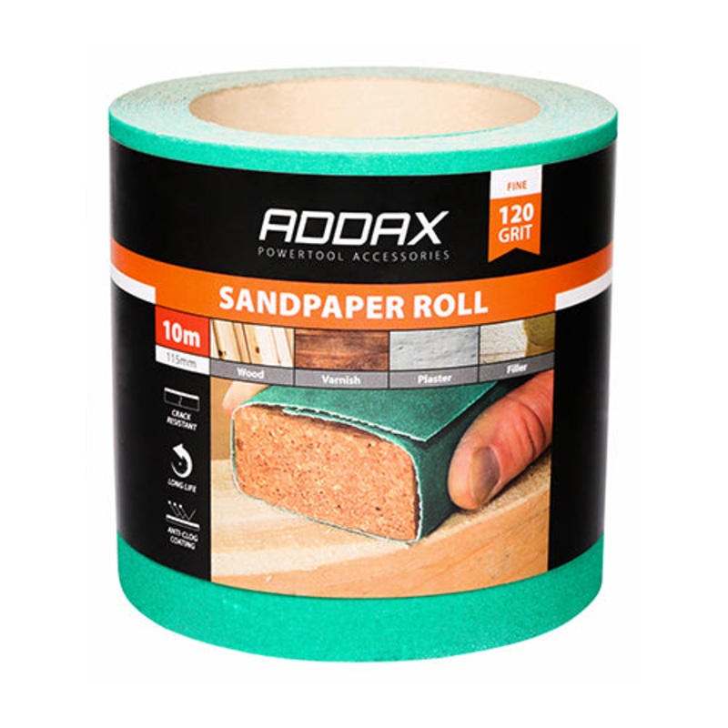 Timco Sandpaper Roll – 120 Grit – Green 115mm x 10m