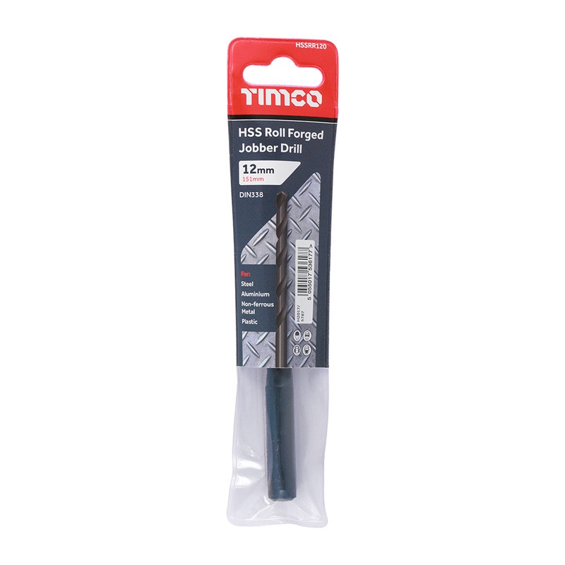 Timco Roll Forged Jobber Drills – HSS 12.0mm – 5 Pieces