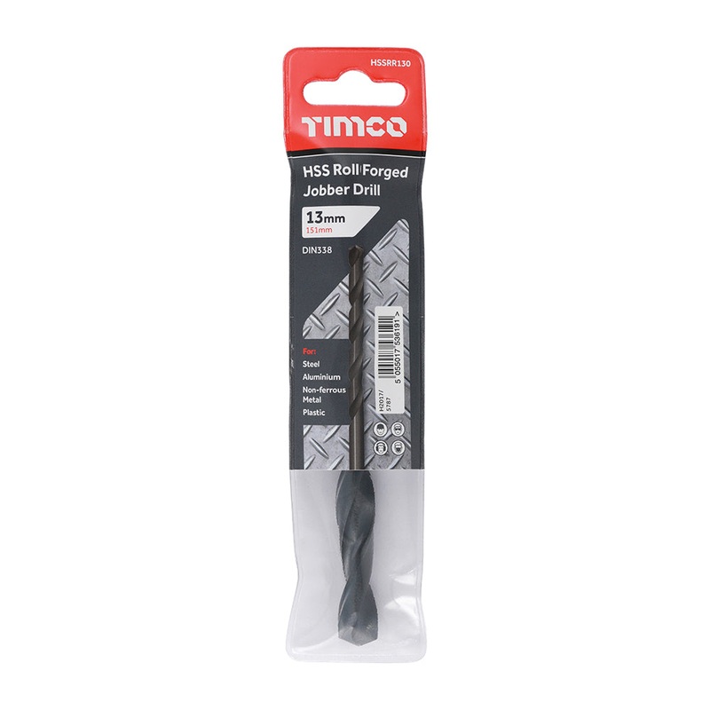 Timco Roll Forged Jobber Drills – HSS 13.0mm – 5 Pieces