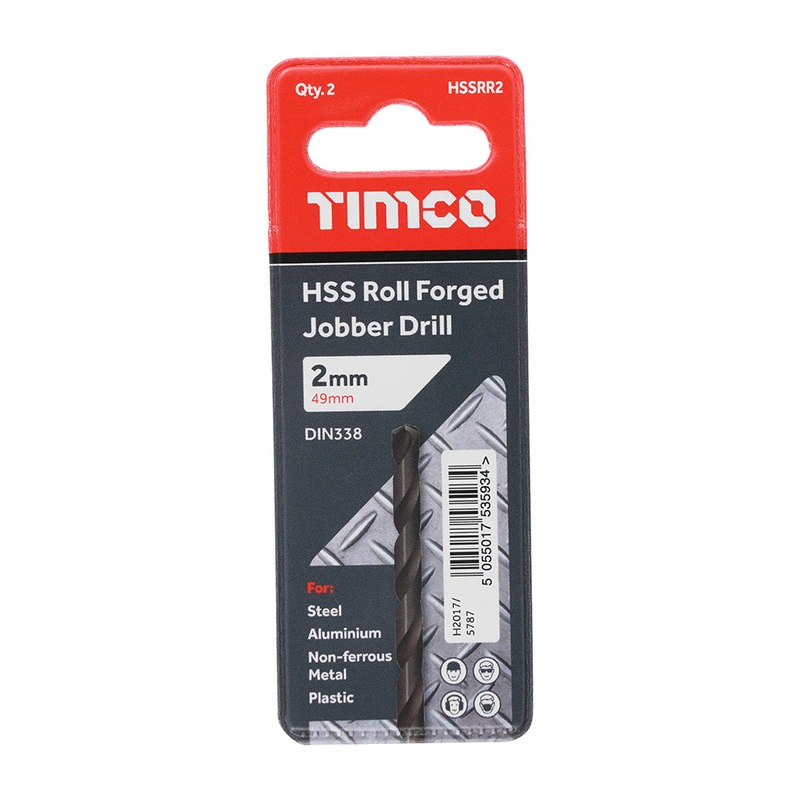 Timco Roll Forged Jobber Drills – HSS 2.0mm – 10 Pieces