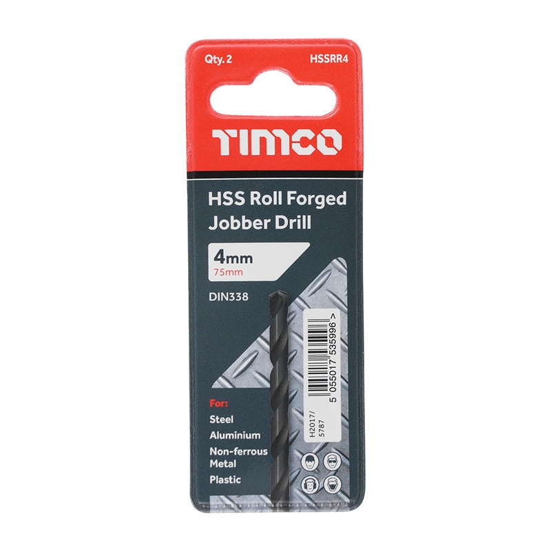 Timco Roll Forged Jobber Drills – HSS 4.0mm – 10 Pieces