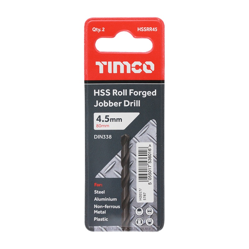 Timco Roll Forged Jobber Drills – HSS 4.5mm – 10 Pieces