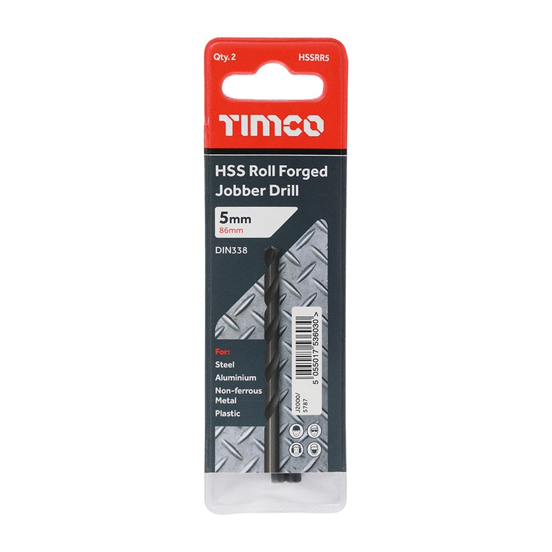 Timco Roll Forged Jobber Drills – HSS 5.0mm – 10 Pieces
