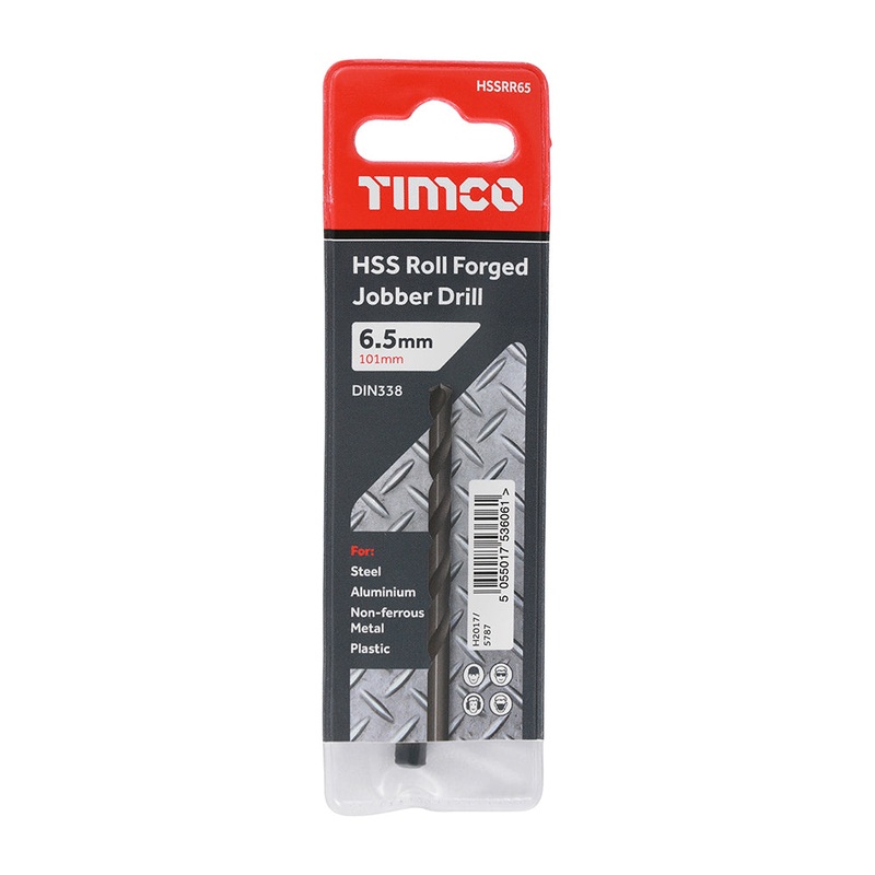 Timco Roll Forged Jobber Drills – HSS 6.5mm – 10 Pieces