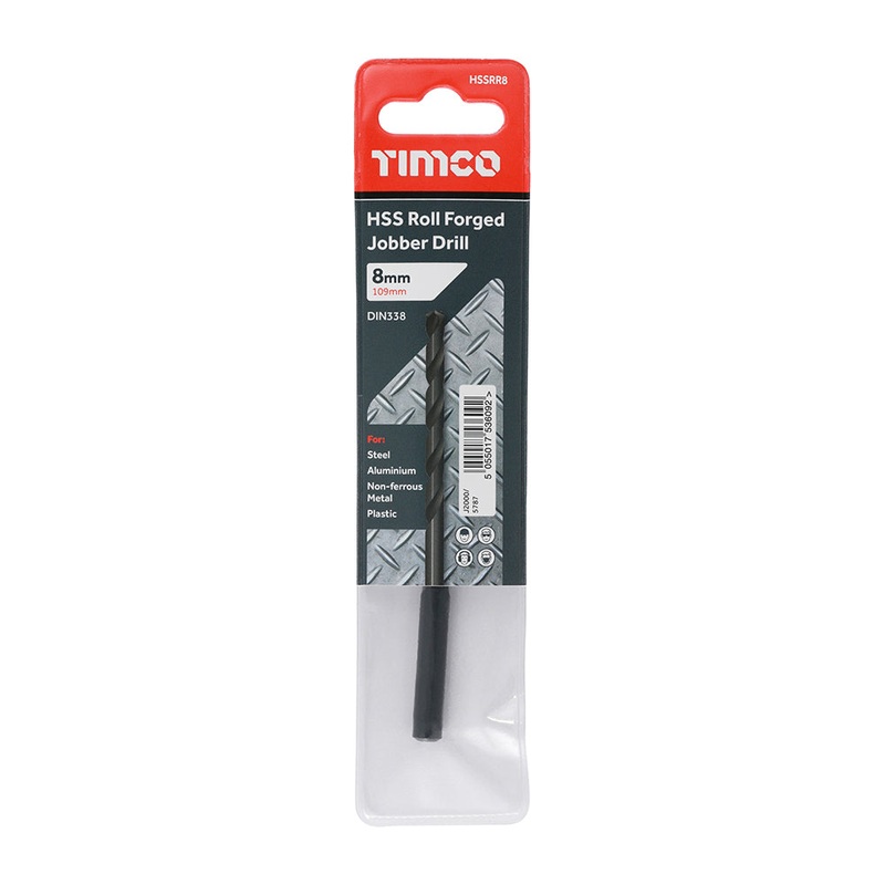 Timco Roll Forged Jobber Drills – HSS 8.0mm – 5 Pieces