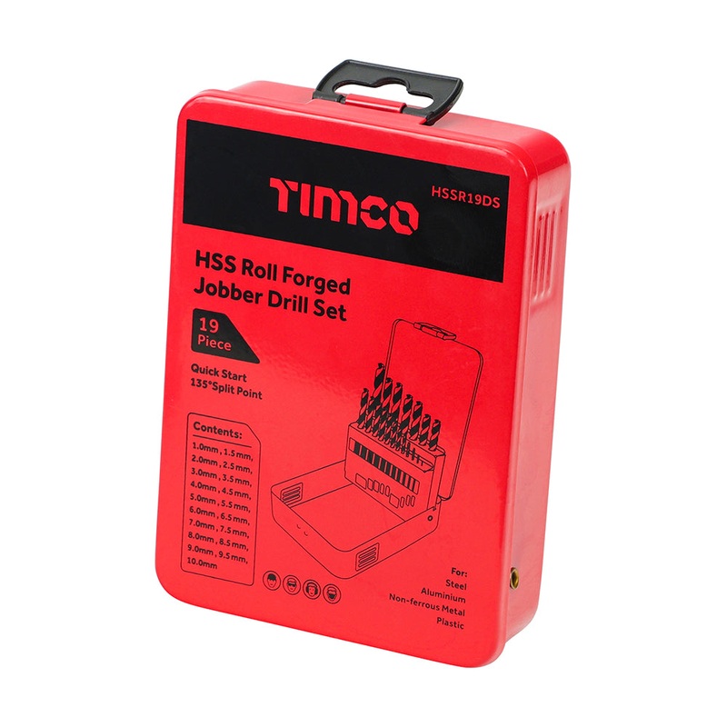 Timco Roll Forged Jobber Drills Set – HSS 19pcs
