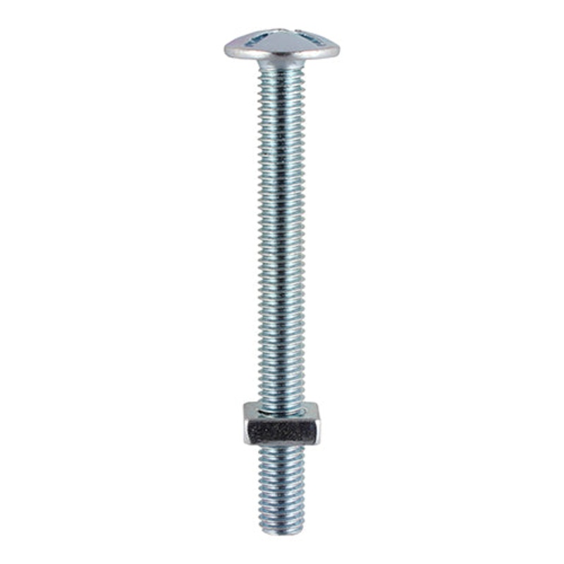 Timco Roofing Bolts with Square Nuts – Zinc M6 x 100 – 100 Pieces