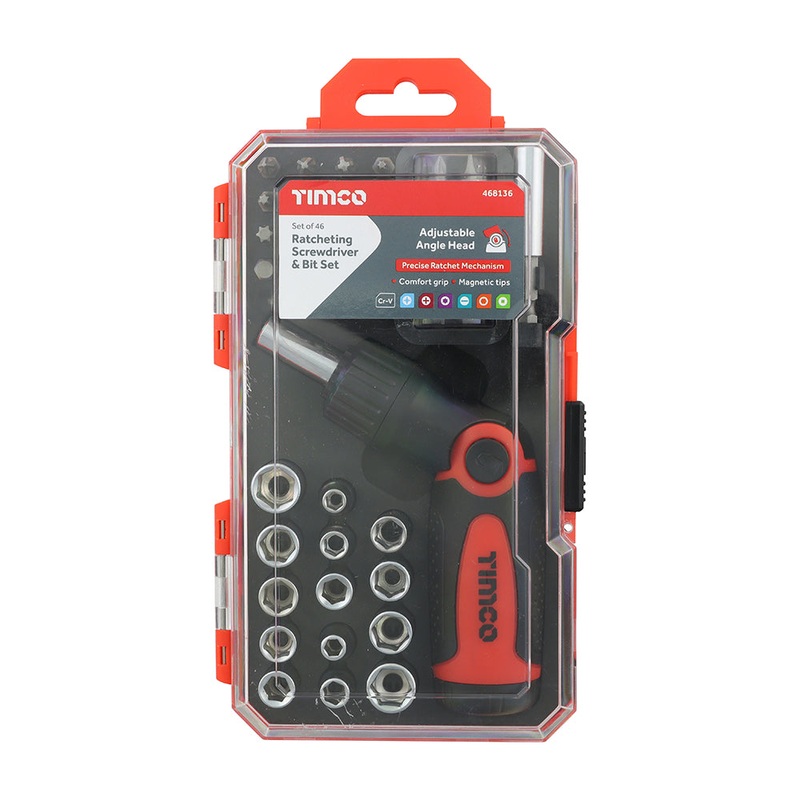 Timco Ratcheting Screwdriver Bit Set 46 Pieces