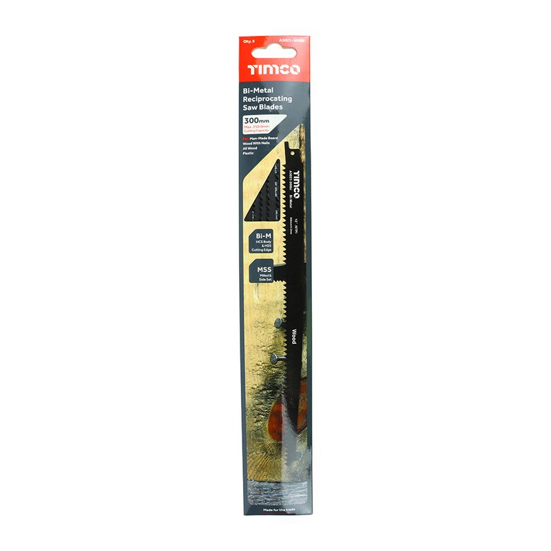 Timco Reciprocating Saw Blades – Wood Cutting – Bi-Metal S1411DF – 5 Pieces