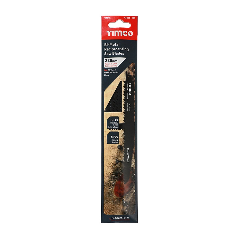 Timco Reciprocating Saw Blades – Wood with Nails Cutting – Bi-Metal S1110VF – 5 Pieces