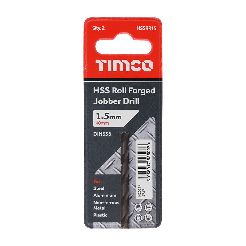Timco Roll Forged Jobber Drills – HSS 1.5mm – 10 Pieces