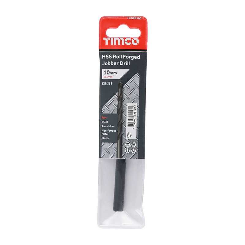 Timco Roll Forged Jobber Drills – HSS 10.0mm – 5 Pieces